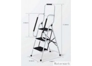 Steel step ladder with handrail 